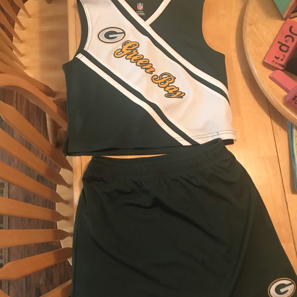 Girls Green Bay Packer cheer outfit
